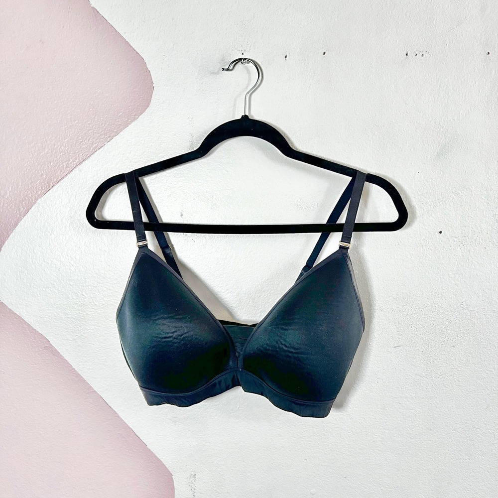 ThirdLove‎ 24/7 Seamless Stripe Wireless Bra Black 36D
